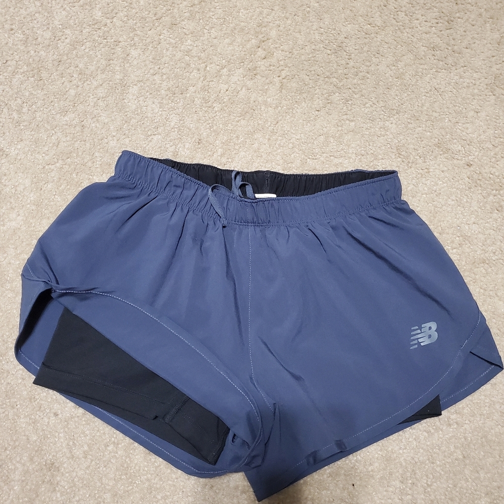 New Balance Womans Blue Running Shorts